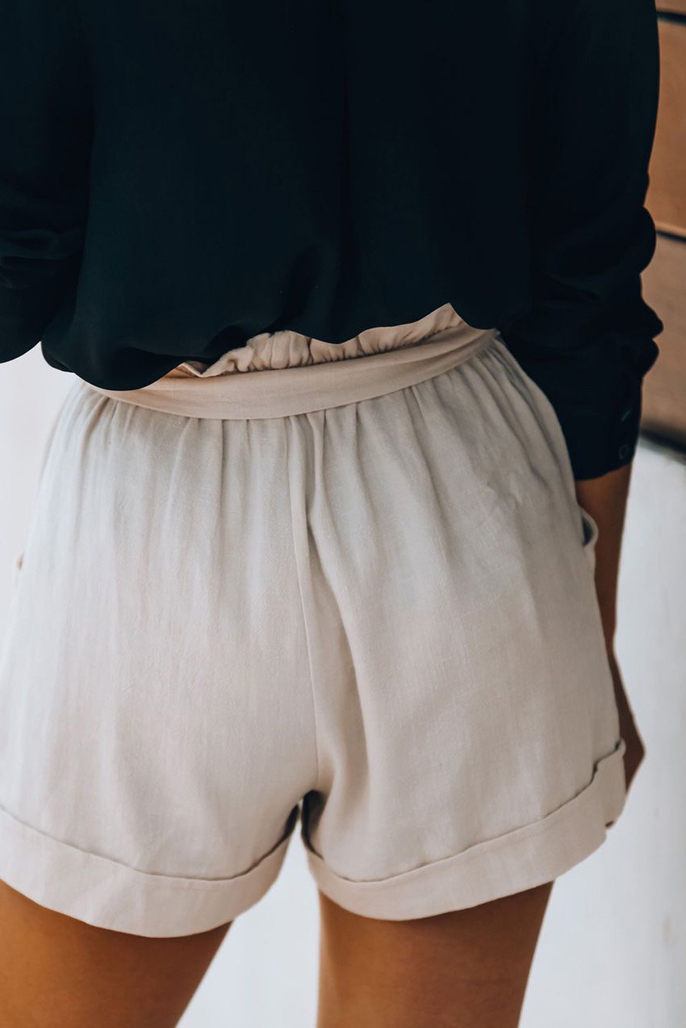 Breezy Cotton Paper Bag Waist Shorts