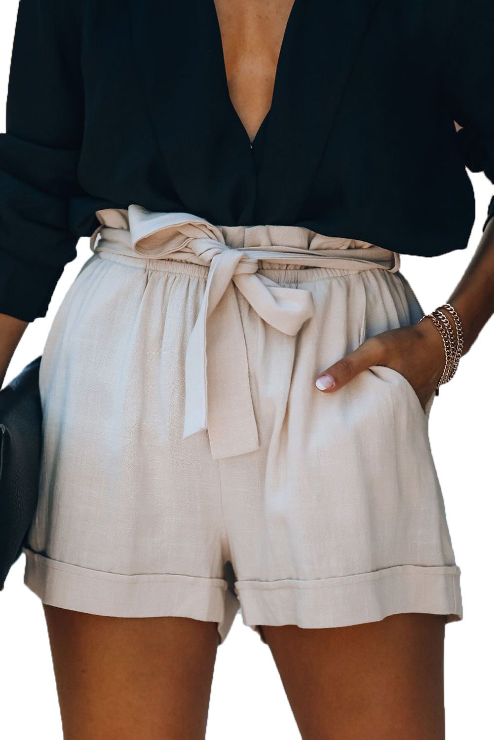 Breezy Cotton Paper Bag Waist Shorts
