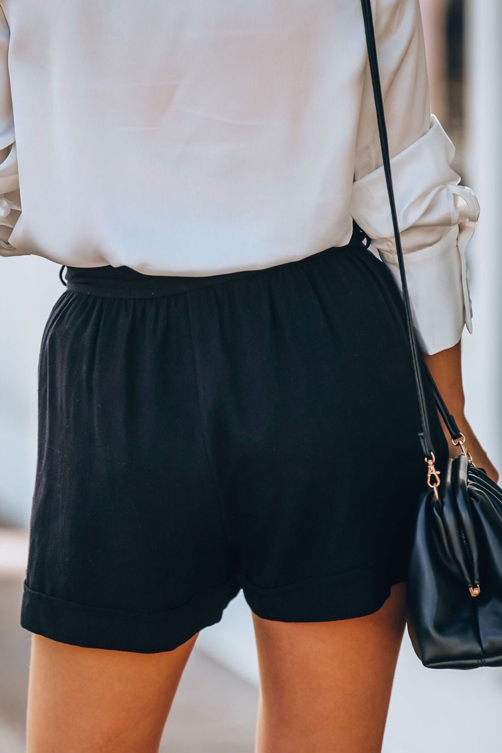 Breezy Cotton Paper Bag Waist Shorts