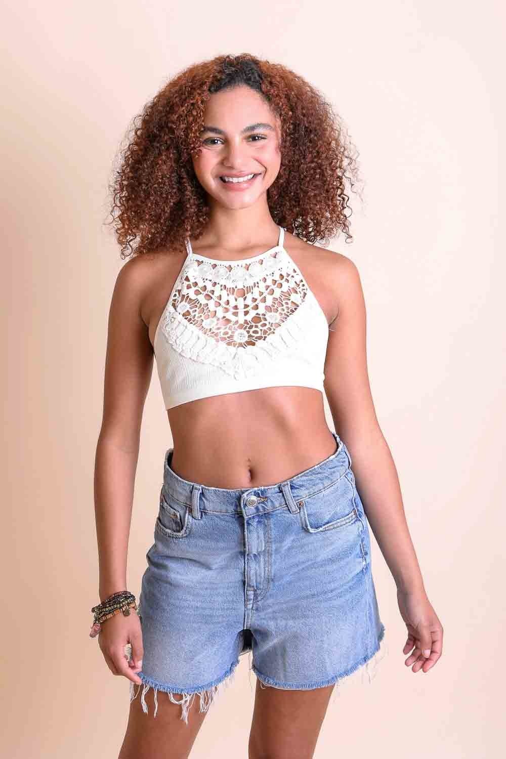 Crochet Lace Cross-Back Bralette