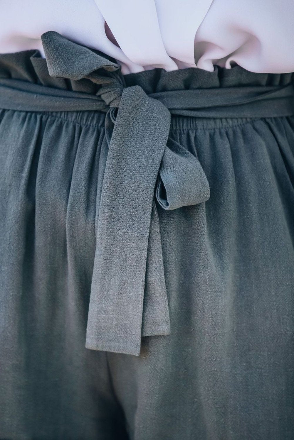 Breezy Cotton Paper Bag Waist Shorts
