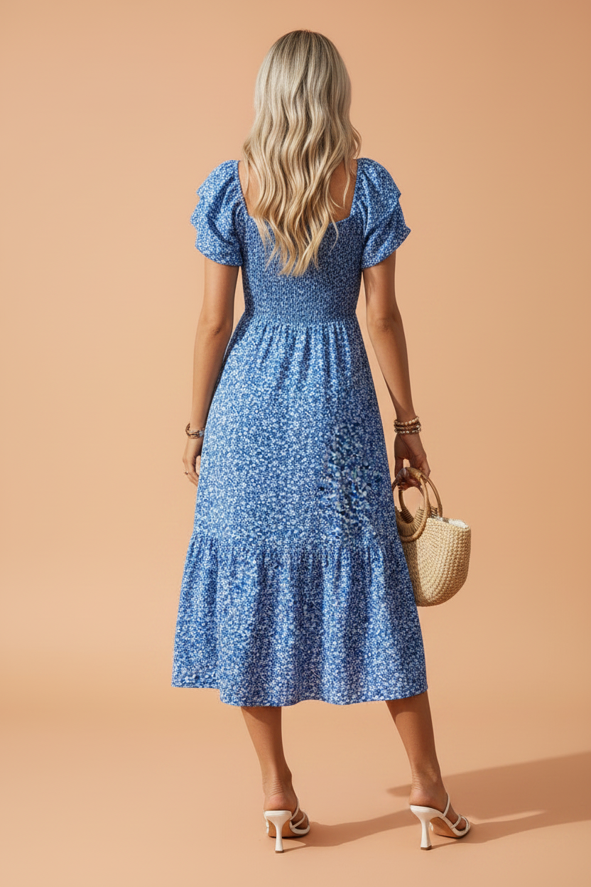 Floral Ruffle Sleeve Sundress