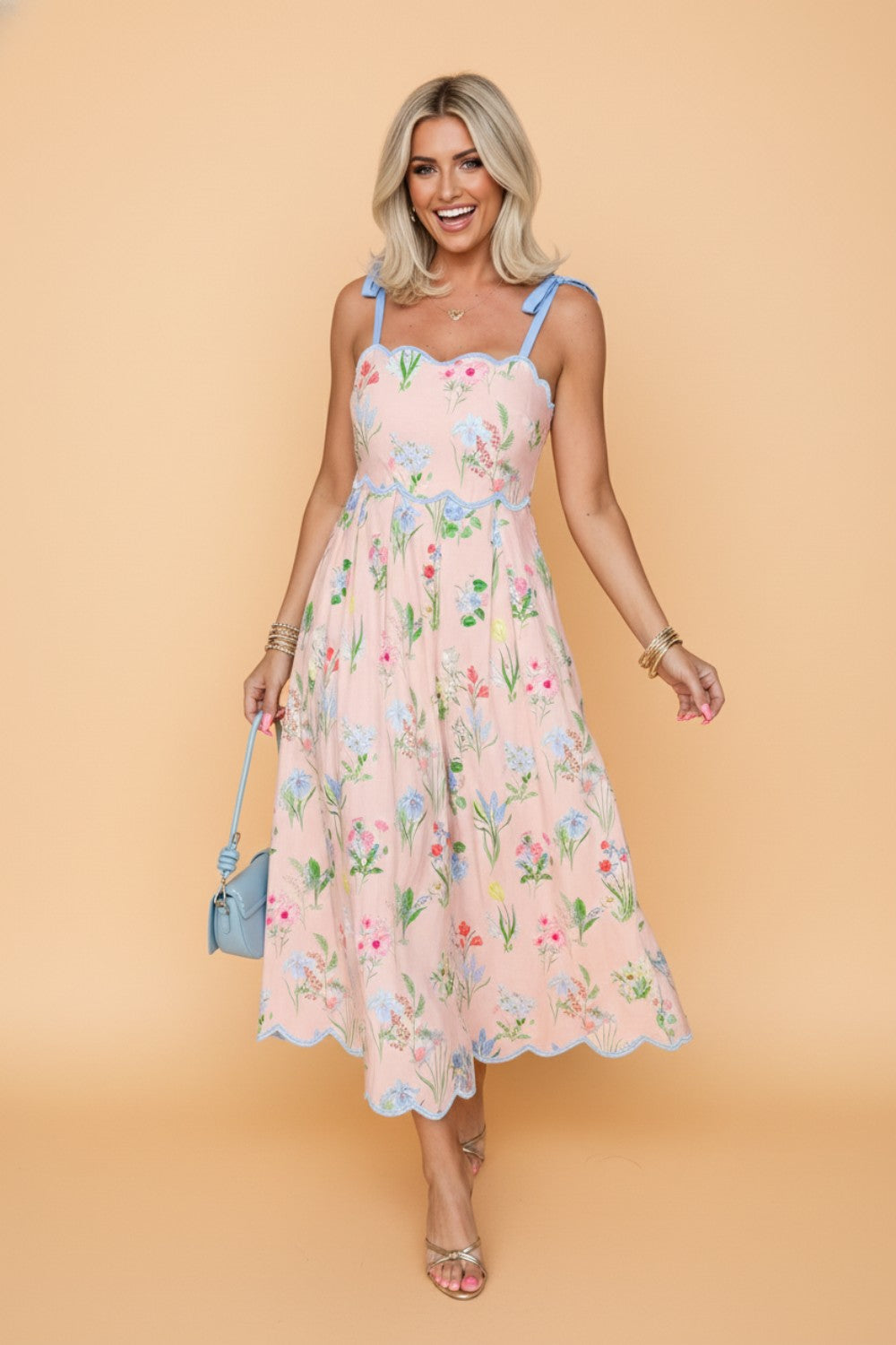Floral Contrast Strap Sundress