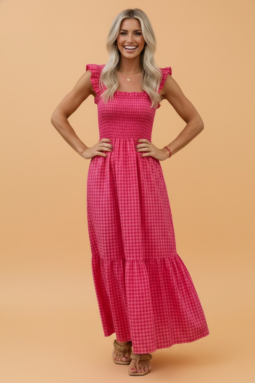 Plaid Square Neck Sundress