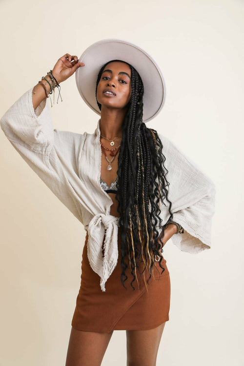 Black Cotton Beach Cover Up